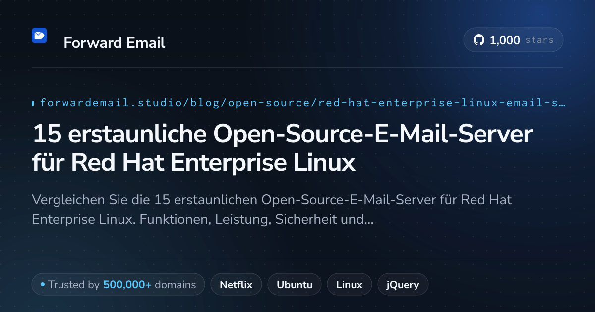 15 erstaunliche Open-Source-E-Mail-Server für Red Hat Enterprise Linux 2026