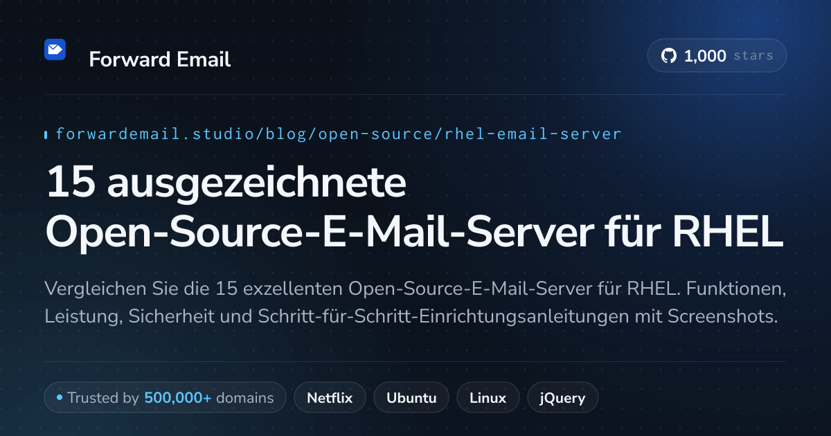 15 ausgezeichnete Open-Source-E-Mail-Server für RHEL 2026