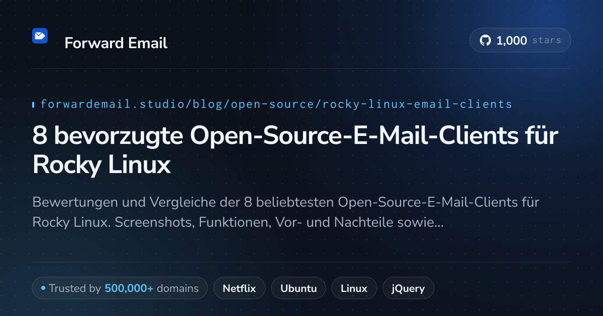 8 bevorzugte Open-Source-E-Mail-Clients für Rocky Linux 2026