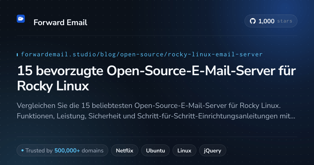 15 bevorzugte Open-Source-E-Mail-Server für Rocky Linux 2026