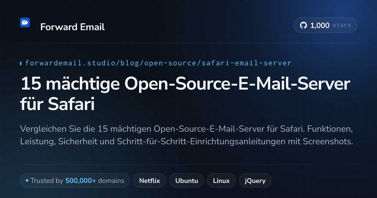 15 mächtige Open-Source-E-Mail-Server für Safari 2026
