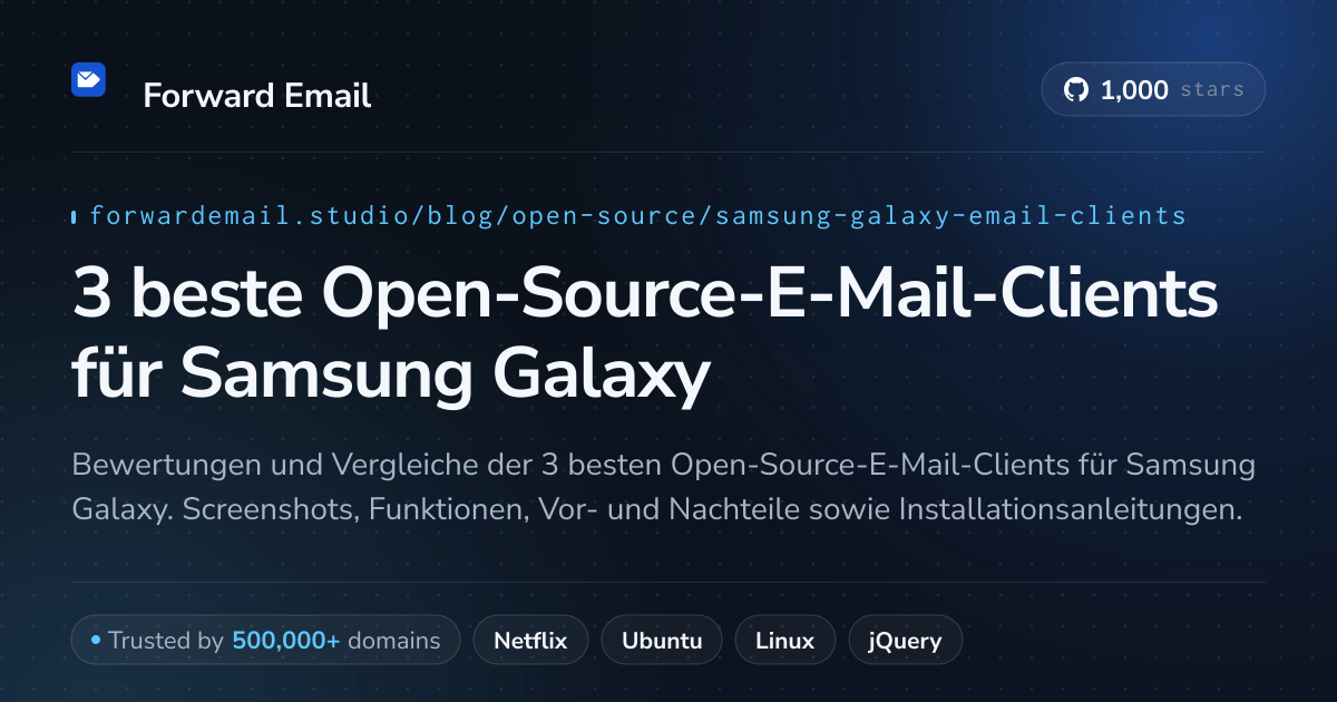 3 beste Open-Source-E-Mail-Clients für Samsung Galaxy 2026