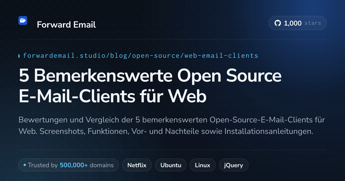 5 Bemerkenswerte Open Source E-Mail-Clients für Web 2026