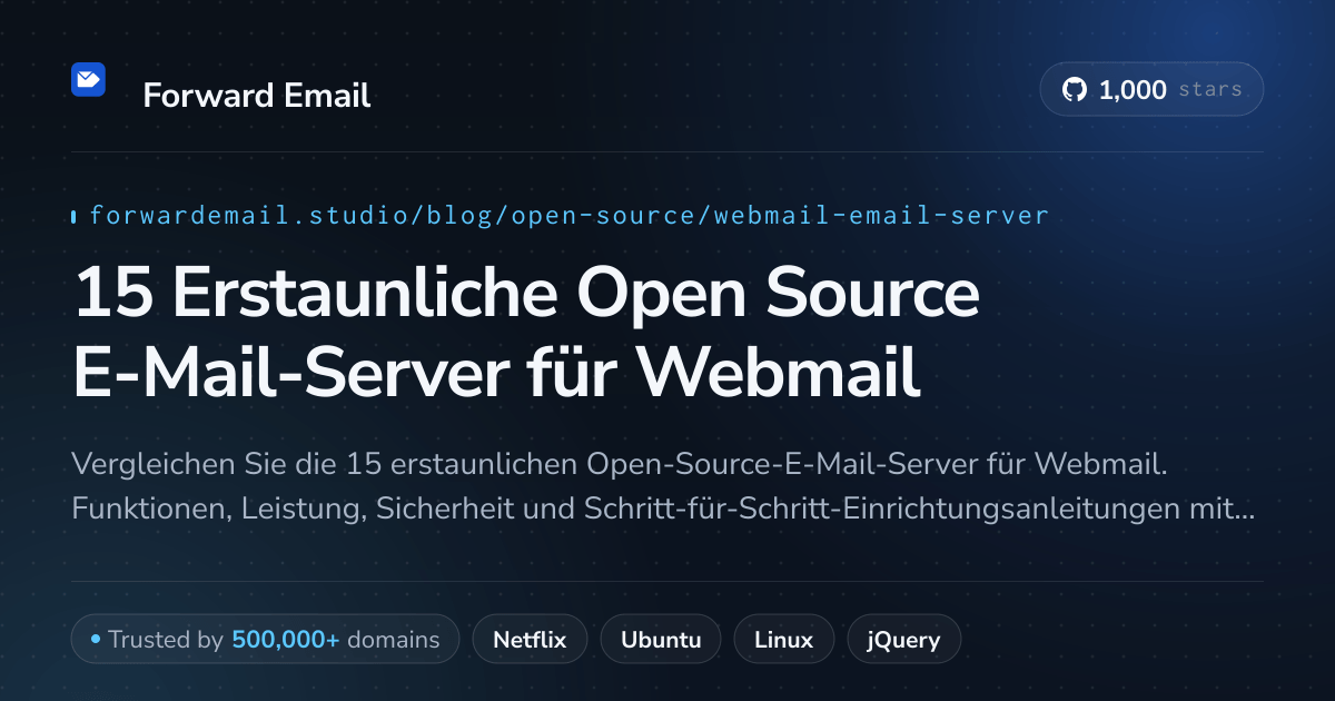 15 Erstaunliche Open Source E-Mail-Server für Webmail 2026
