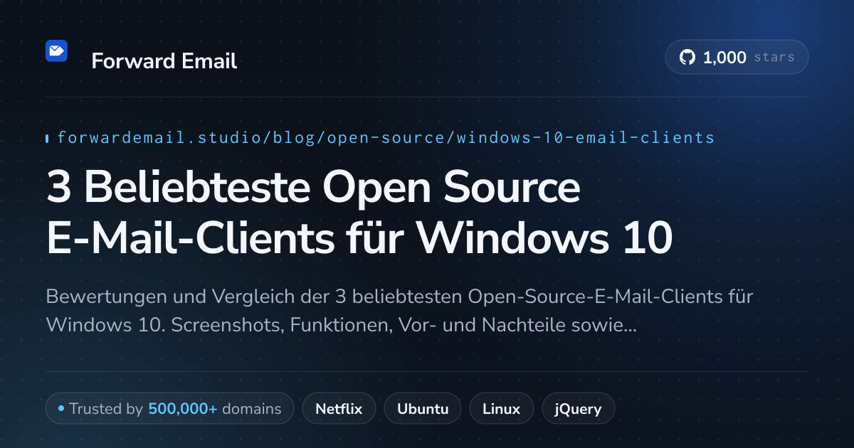 3 Beliebteste Open Source E-Mail-Clients für Windows 10 2026