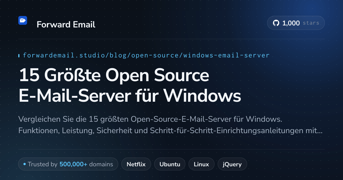 15 Größte Open Source E-Mail-Server für Windows 2026