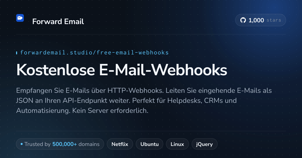 Kostenlose E-Mail-Webhooks - HTTP-Callbacks für eingehende E-Mails 2026