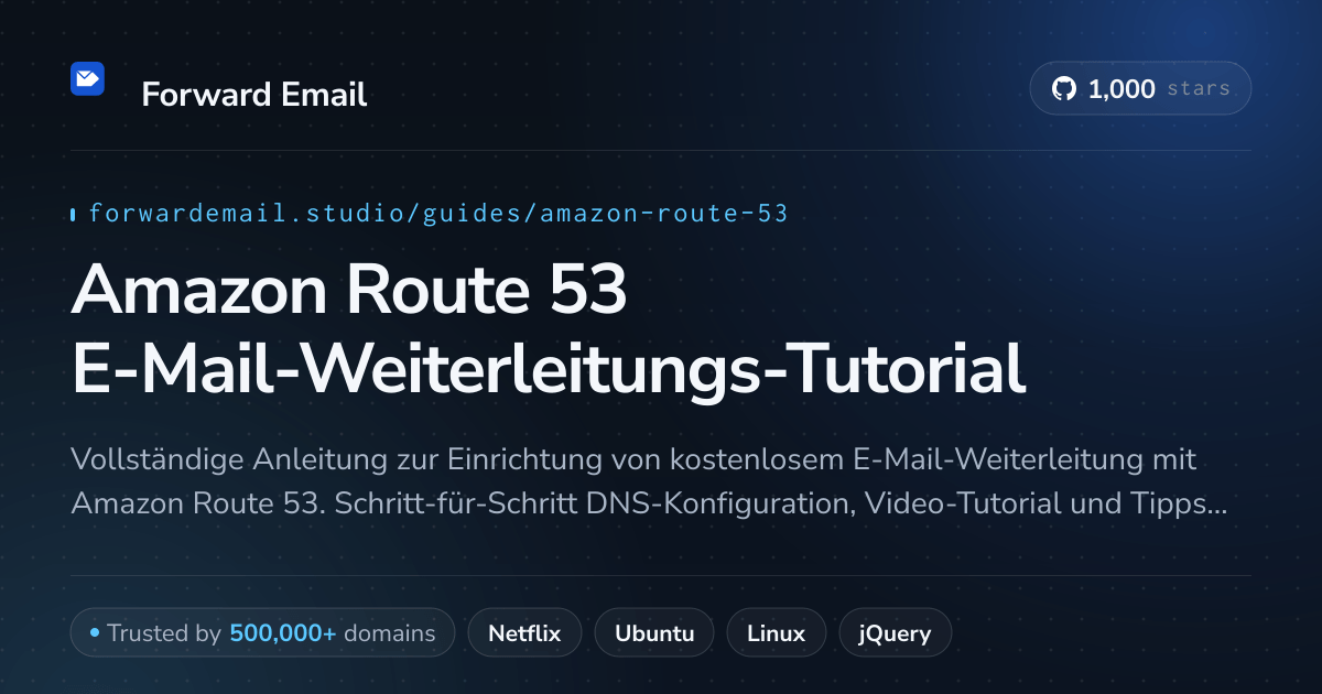 So richten Sie E-Mail mit Amazon Route 53 ein
