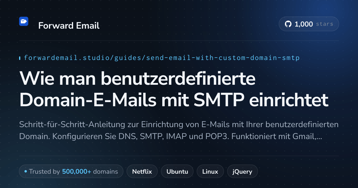 So richten Sie E-Mail mit Send Email with Custom Domain ein