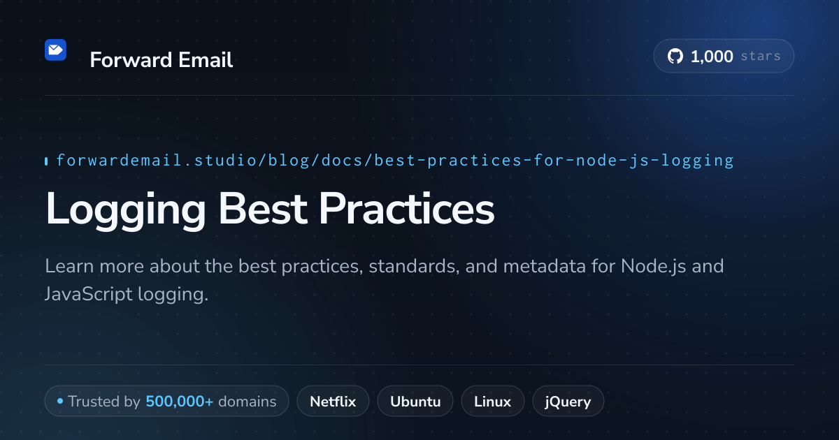 Best Practices for Node.js Logging