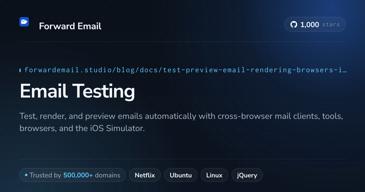 Email Testing for Browsers and iOS Simulator