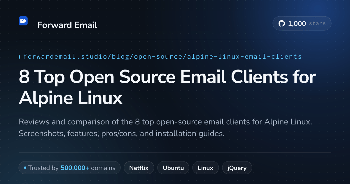 8 Top Open Source Email Clients for Alpine Linux 2026
