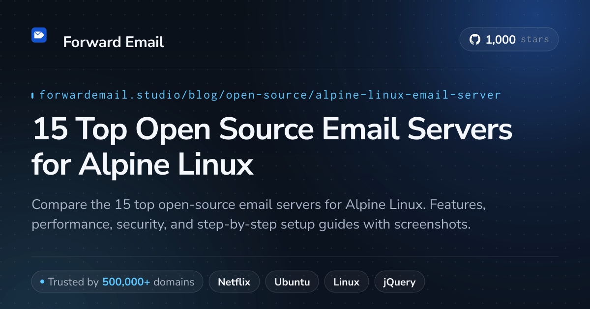 15 Top Open Source Email Servers for Alpine Linux 2026