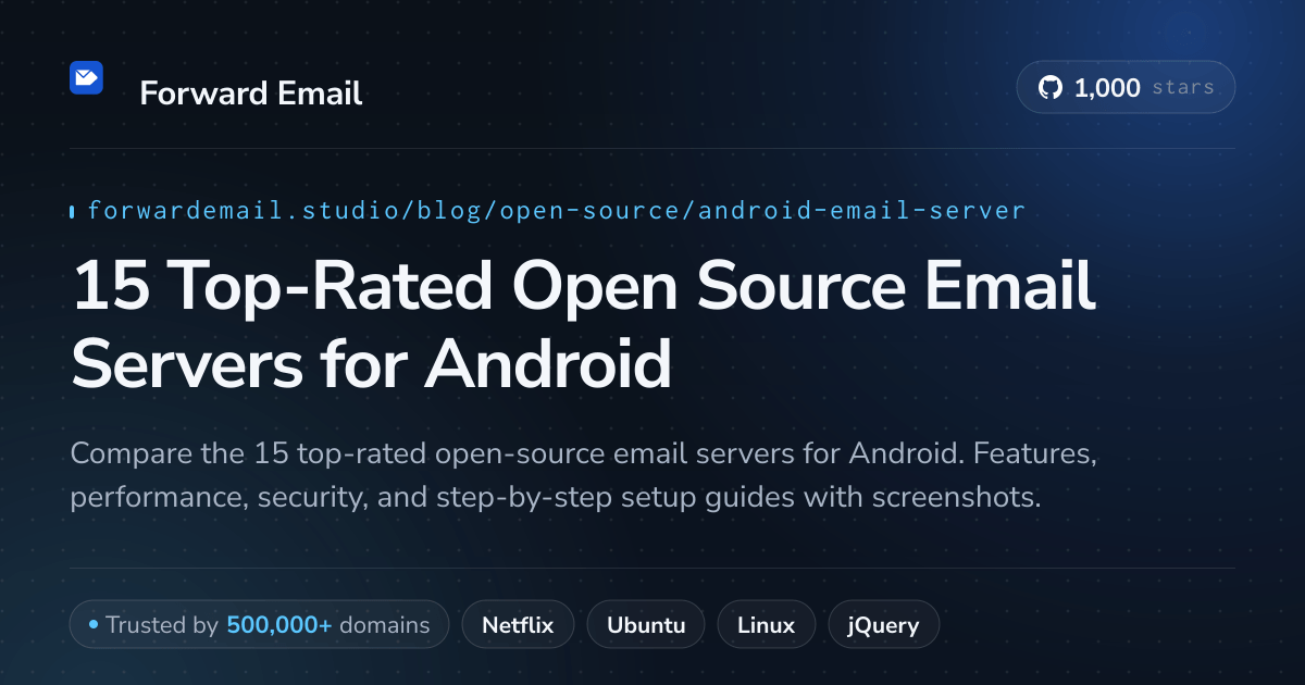 15 Top-Rated Open Source Email Servers for Android 2026