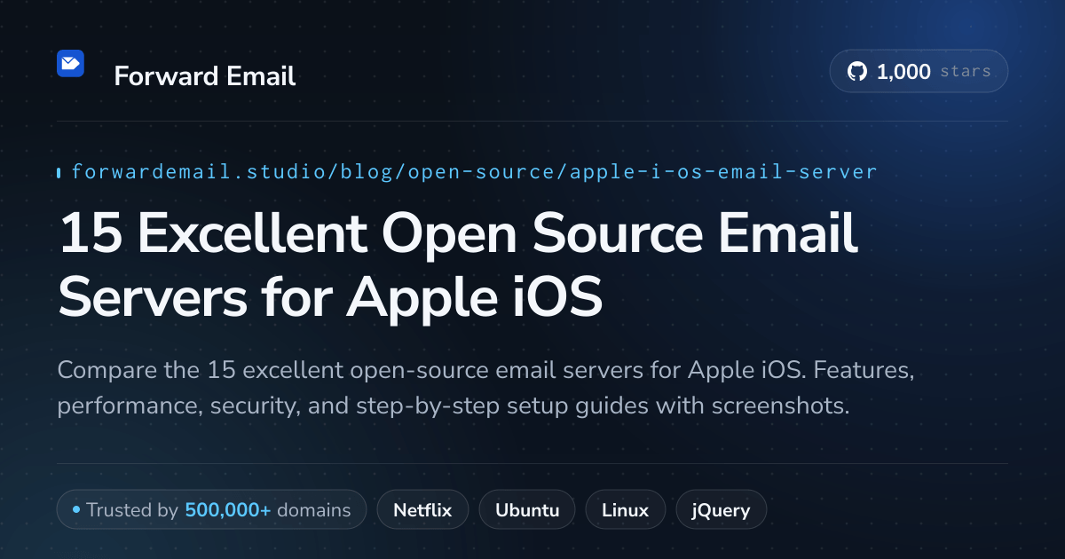 15 Excellent Open Source Email Servers for Apple iOS 2026