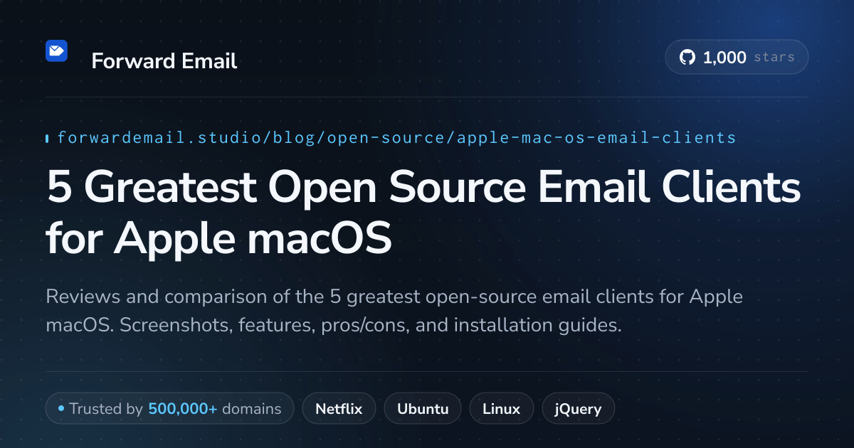 5 Greatest Open Source Email Clients for Apple macOS 2026