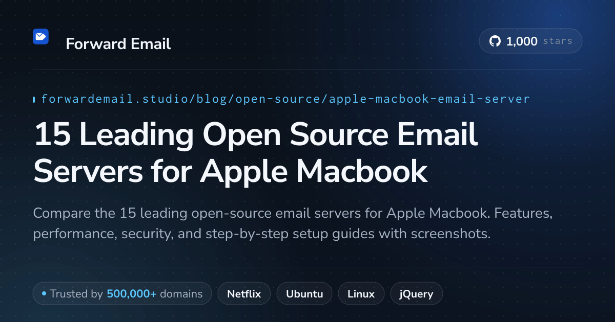 15 Leading Open Source Email Servers for Apple Macbook 2026
