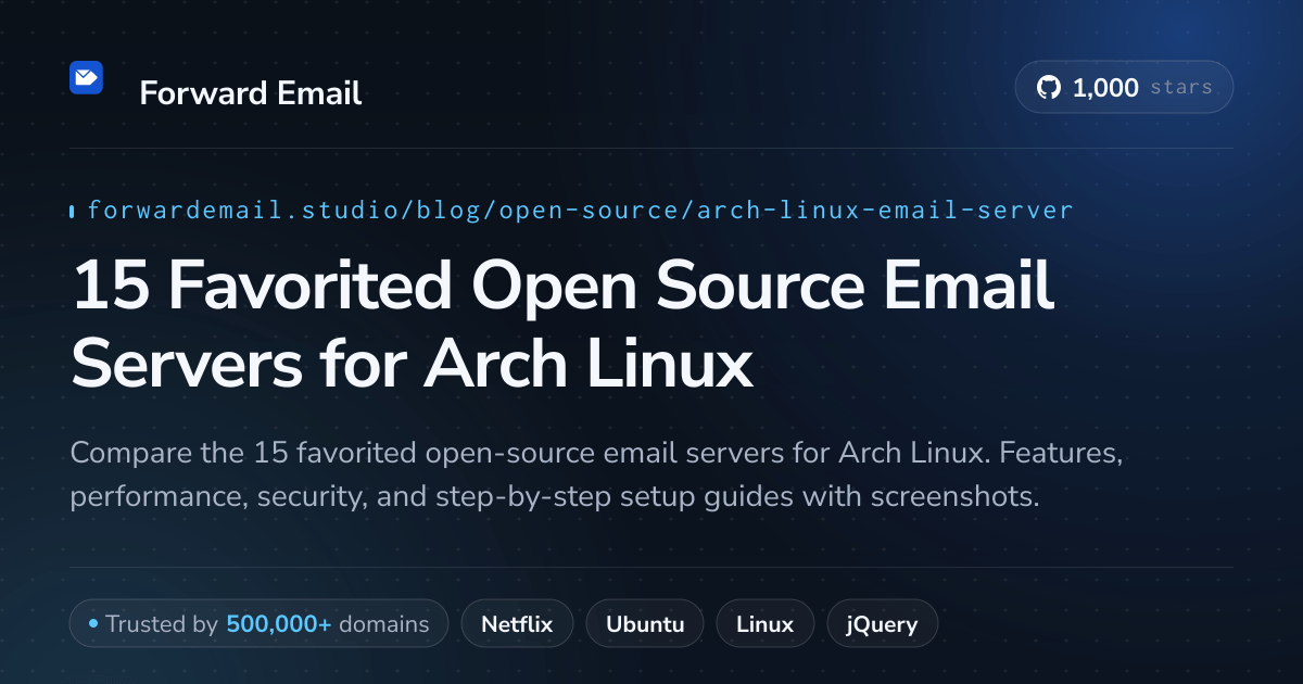 15 Favorited Open Source Email Servers for Arch Linux 2026