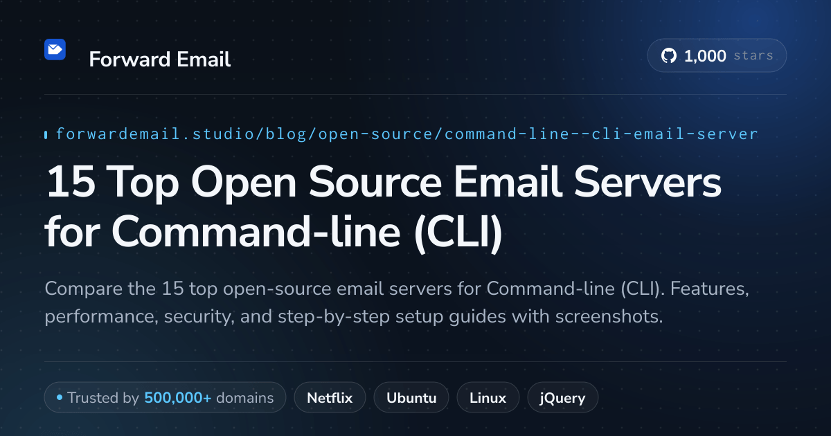 15 Top Open Source Email Servers for Command-line (CLI) 2026