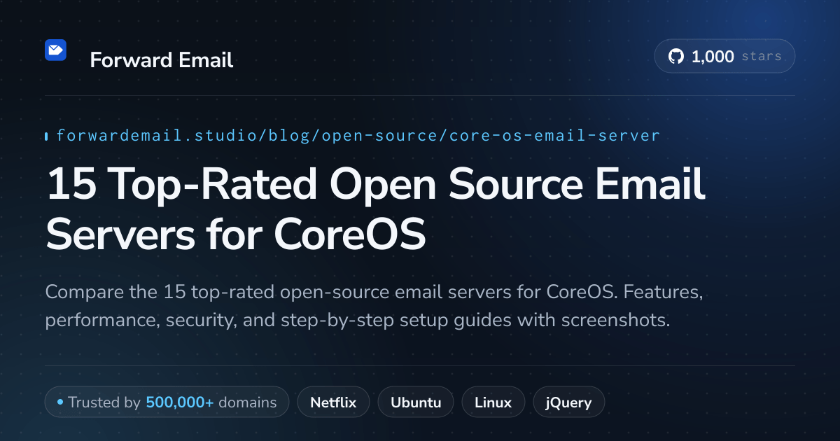 15 Top-Rated Open Source Email Servers for CoreOS 2026