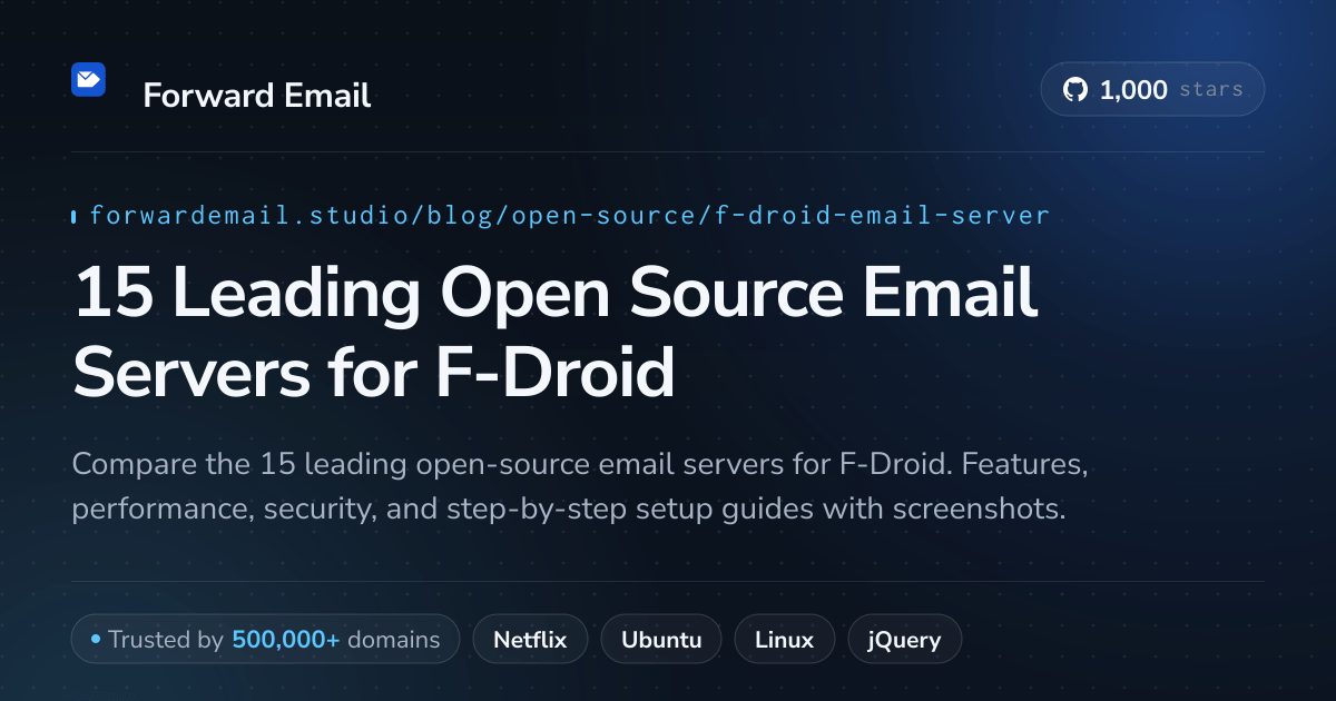 15 Leading Open Source Email Servers for F-Droid 2026