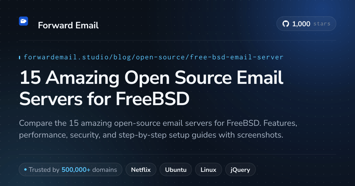 15 Amazing Open Source Email Servers for FreeBSD 2026