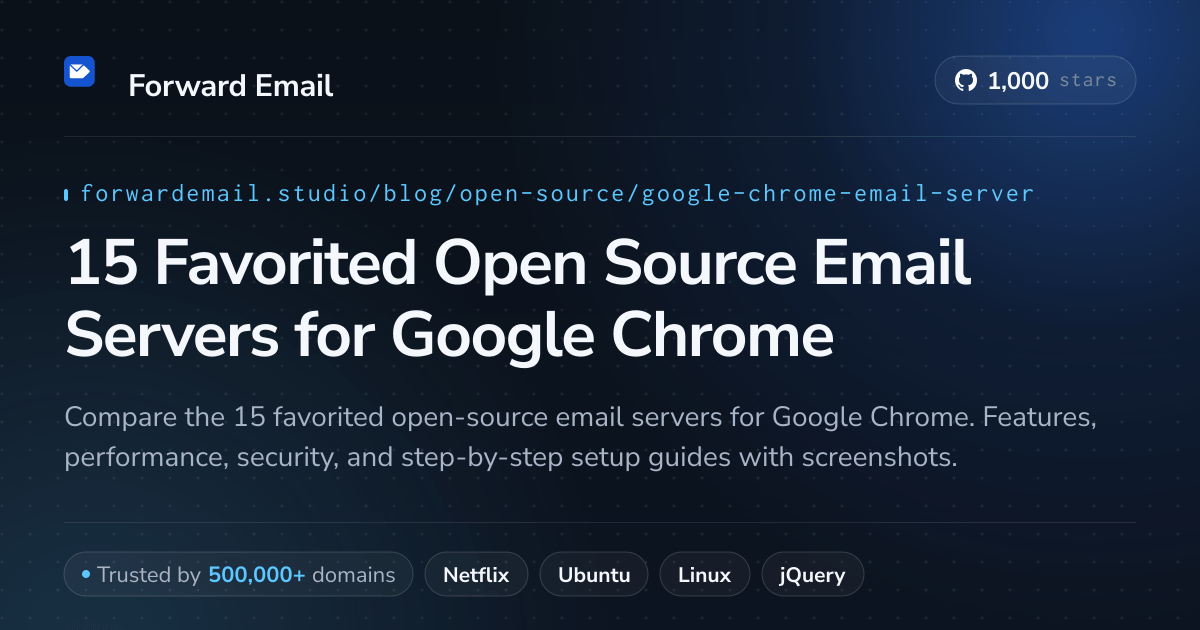 15 Favorited Open Source Email Servers for Google Chrome 2026