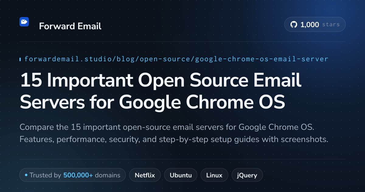 15 Important Open Source Email Servers for Google Chrome OS 2026