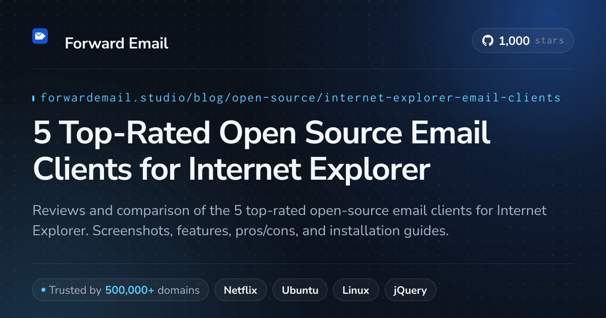 5 Top-Rated Open Source Email Clients for Internet Explorer 2026