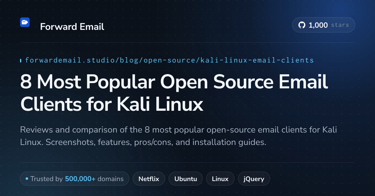 8 Most Popular Open Source Email Clients for Kali Linux 2026