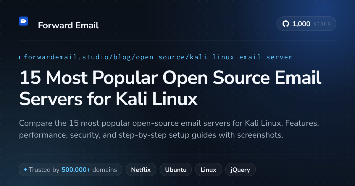 15 Most Popular Open Source Email Servers for Kali Linux 2026