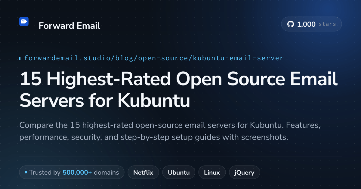 15 Highest-Rated Open Source Email Servers for Kubuntu 2026