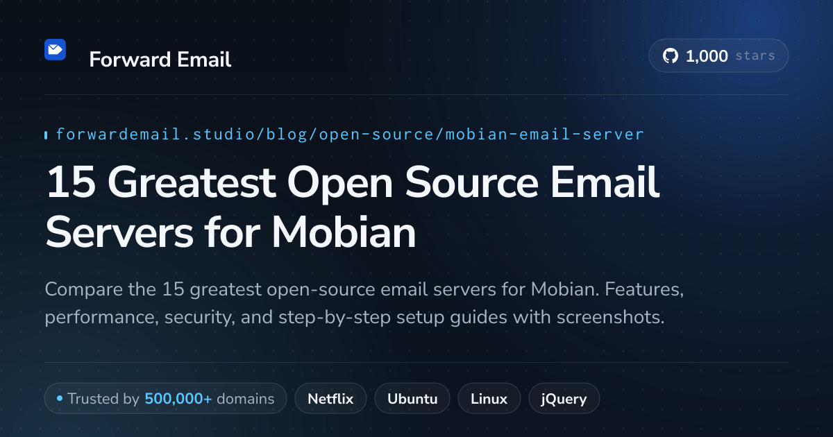 15 Greatest Open Source Email Servers for Mobian 2026