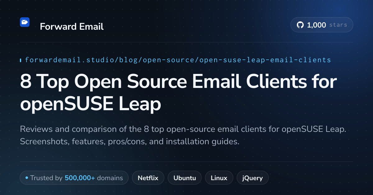 8 Top Open Source Email Clients for openSUSE Leap 2026