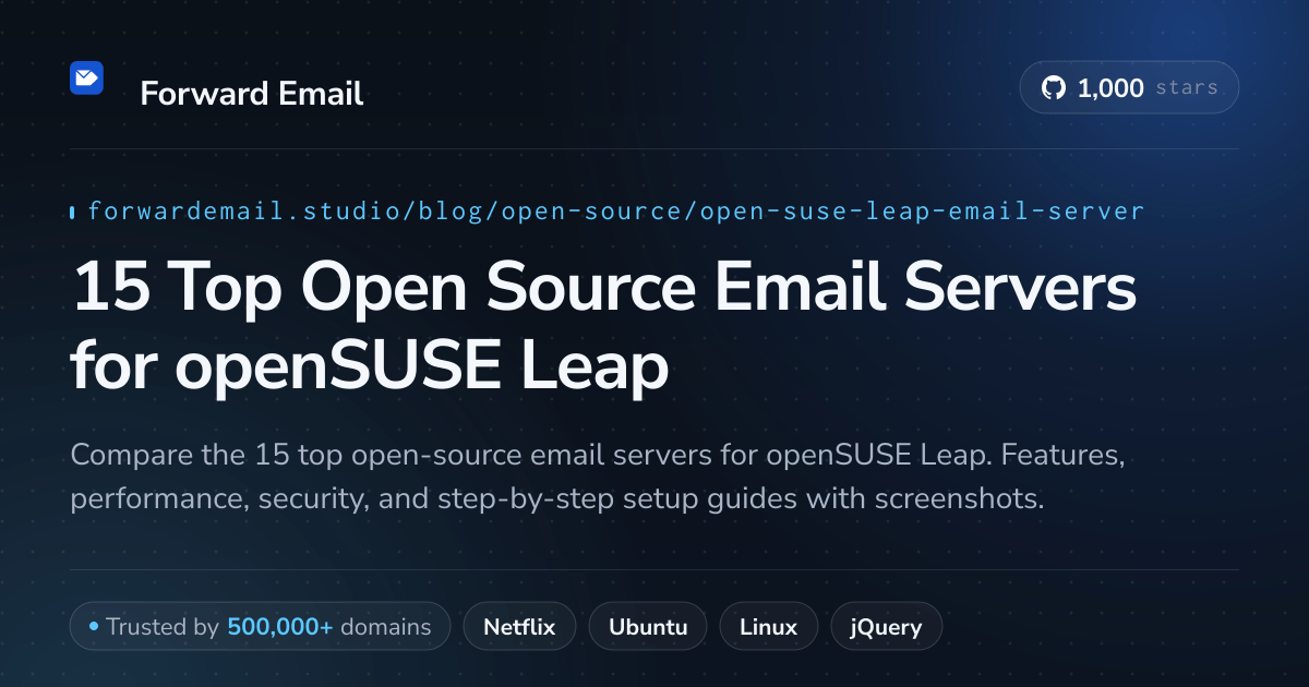 15 Top Open Source Email Servers for openSUSE Leap 2026