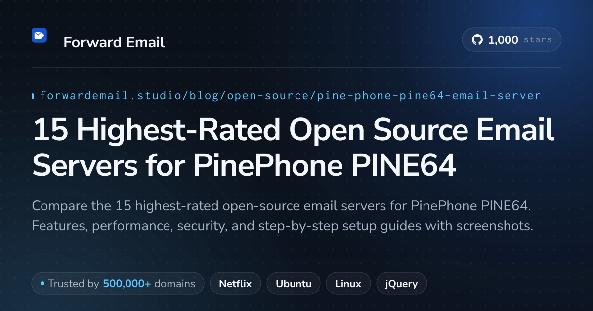 15 Highest-Rated Open Source Email Servers for PinePhone PINE64 2026