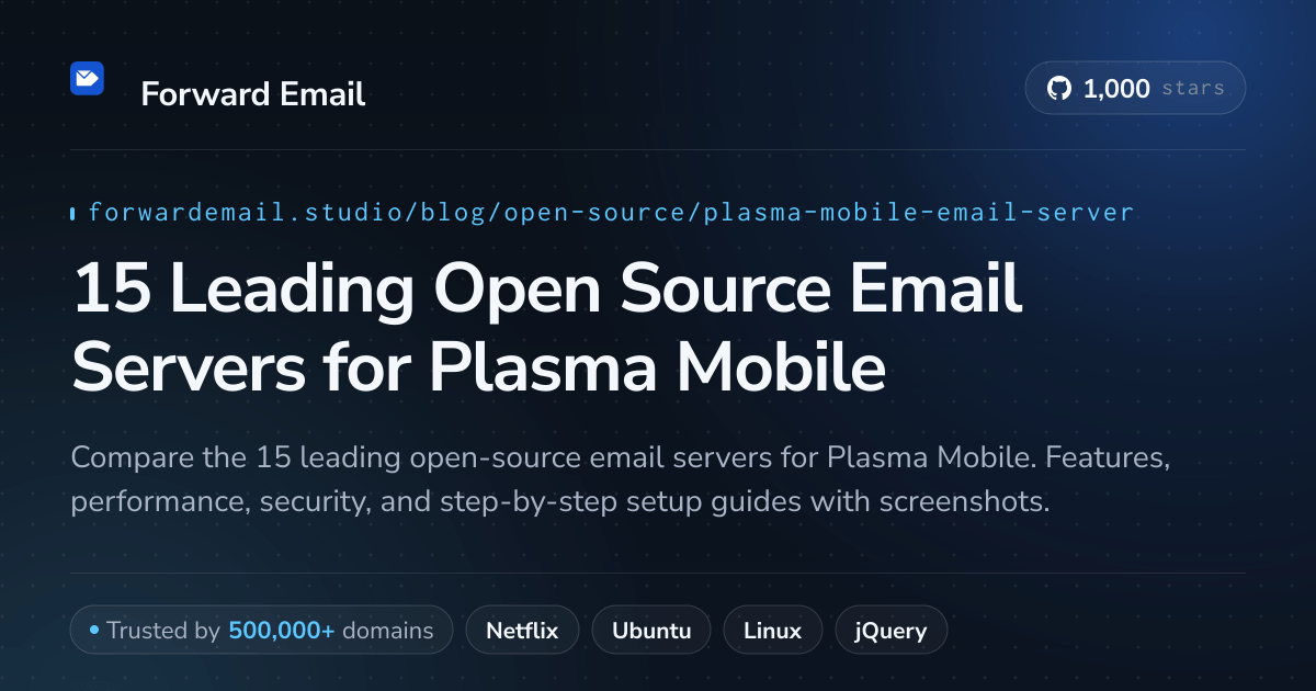 15 Leading Open Source Email Servers for Plasma Mobile 2026