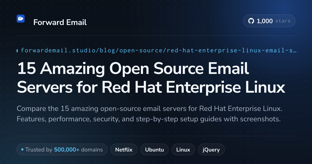 15 Amazing Open Source Email Servers for Red Hat Enterprise Linux 2026