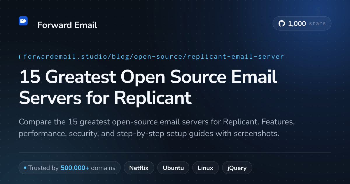 15 Greatest Open Source Email Servers for Replicant 2026
