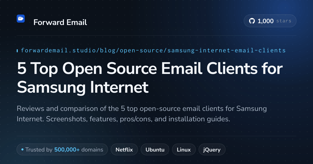 5 Top Open Source Email Clients for Samsung Internet 2026