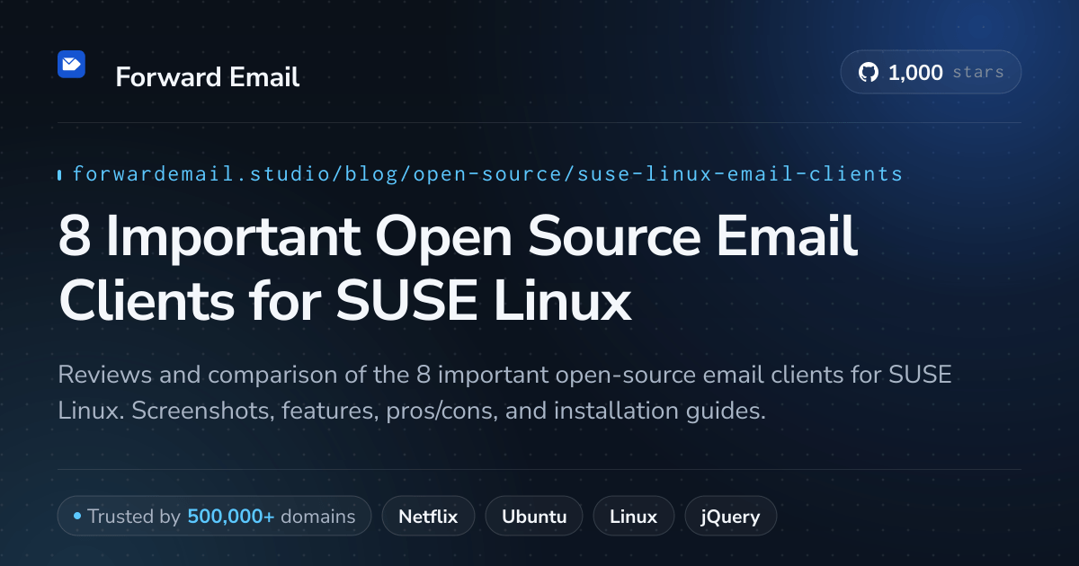 8 Important Open Source Email Clients for SUSE Linux 2026