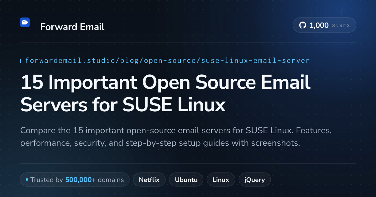 15 Important Open Source Email Servers for SUSE Linux 2026