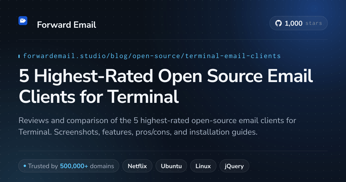 5 Highest-Rated Open Source Email Clients for Terminal 2026