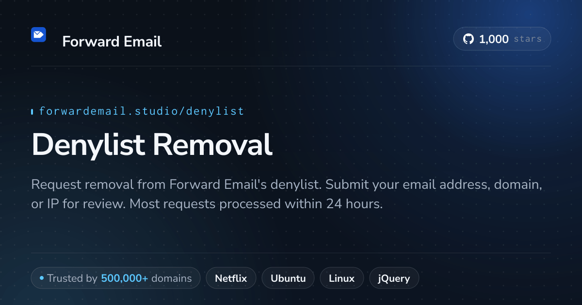 Denylist Removal - Unblock Your Email, Domain, or IP Address