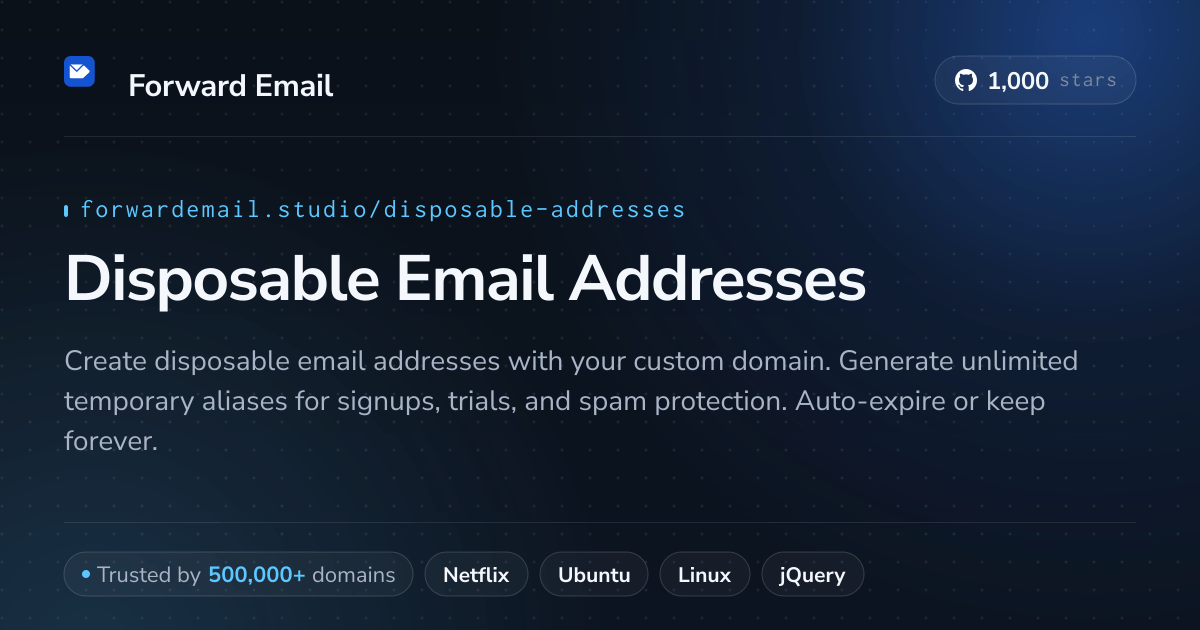 Disposable Email Addresses - Temporary Aliases for Custom Domains