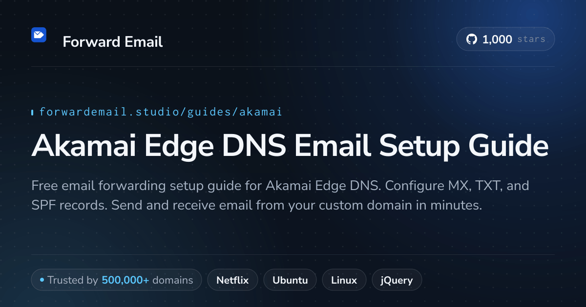 How to Setup Email with Akamai Edge DNS