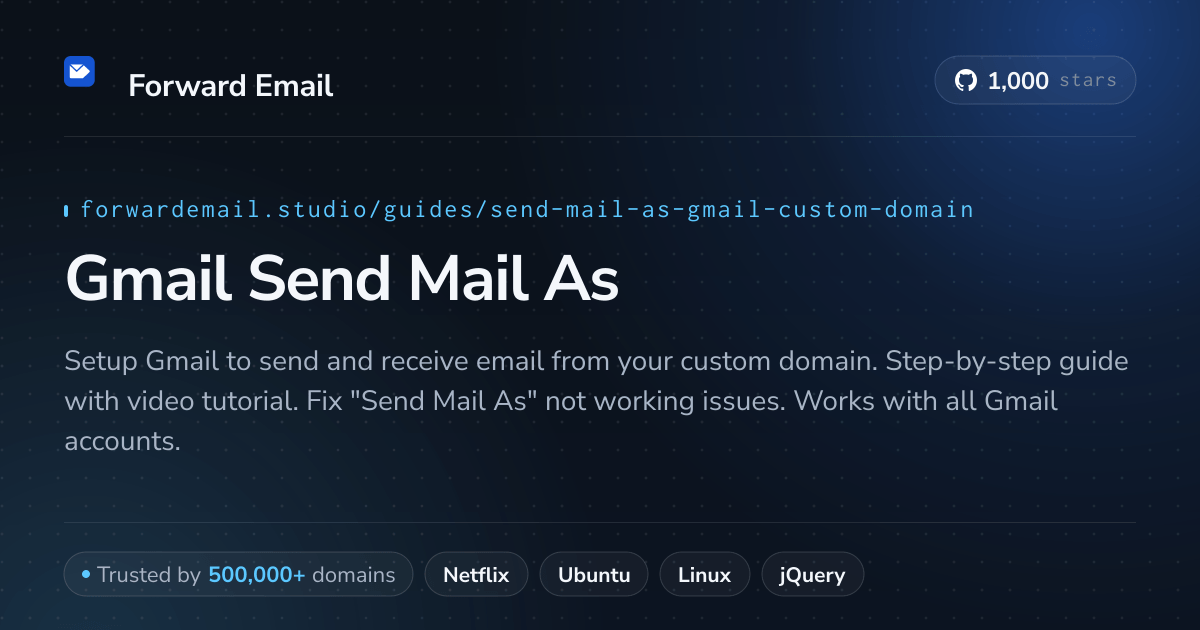 How to Setup Email with Send Mail As with Gmail
