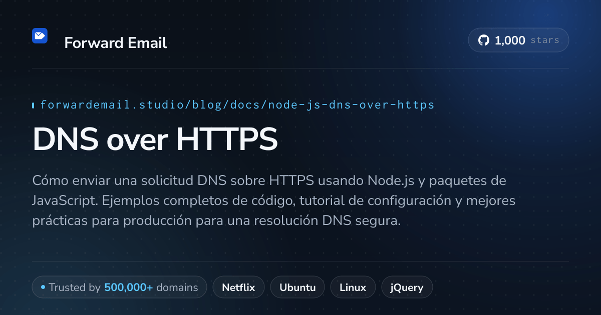 DNS de Node.js sobre HTTPS