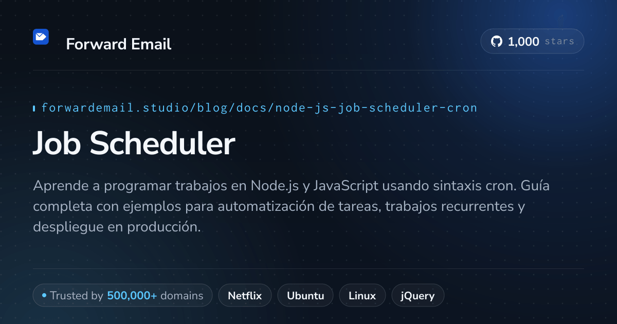 Programador de trabajos de Node.js