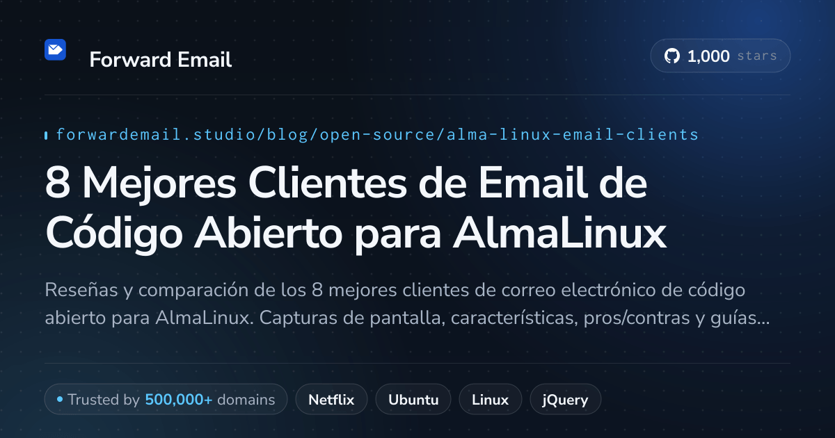 8 Mejores Clientes de Email de Código Abierto para AlmaLinux 2026